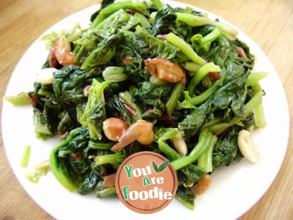 Home style cold dish -- vinegar spinach peanuts