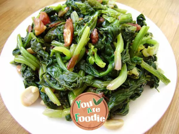 Home style cold dish -- vinegar spinach peanuts