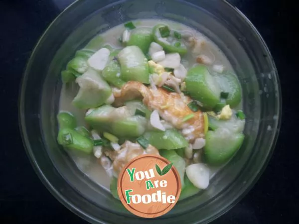 Braised poached egg with towel gourd
