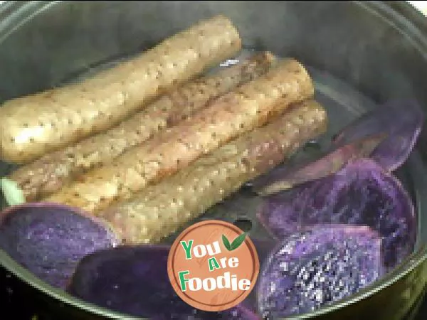 Honey purple potato yam roll