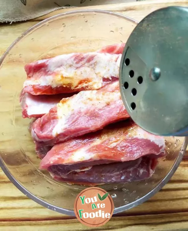 Roasted spareribs with honey