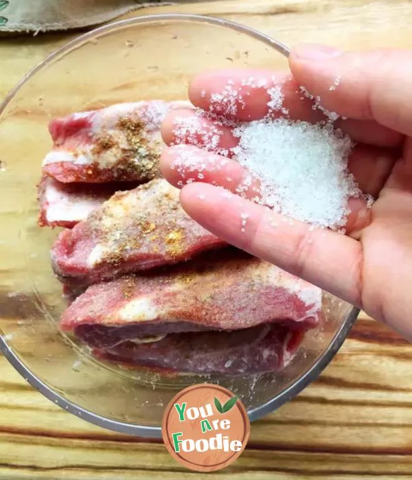 Roasted spareribs with honey
