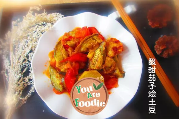 Braised potato with sweet and sour eggplant