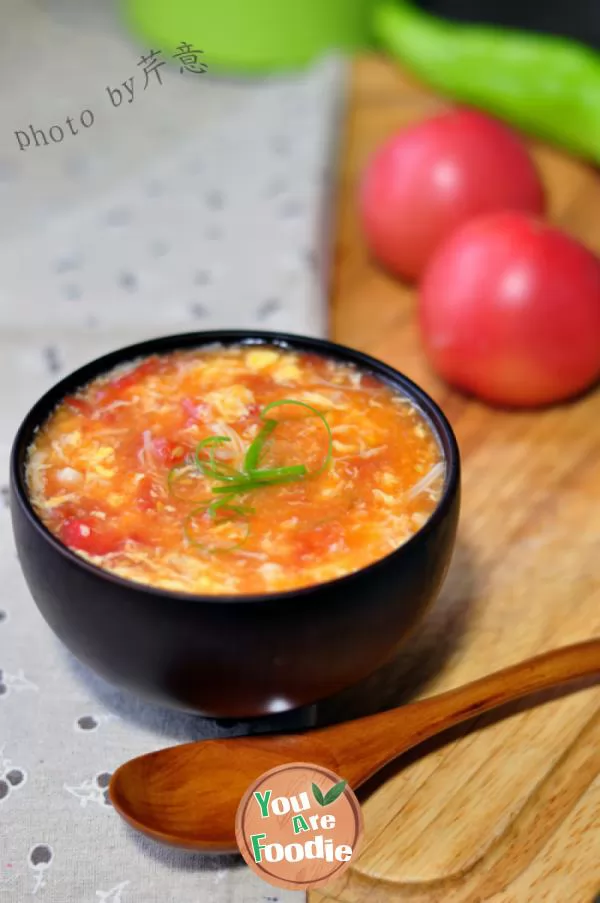 Tomato golden needle and egg soup