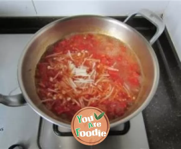 Tomato golden needle and egg soup