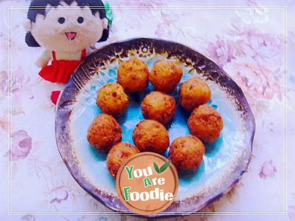 Fried bean dregs and vegetable balls