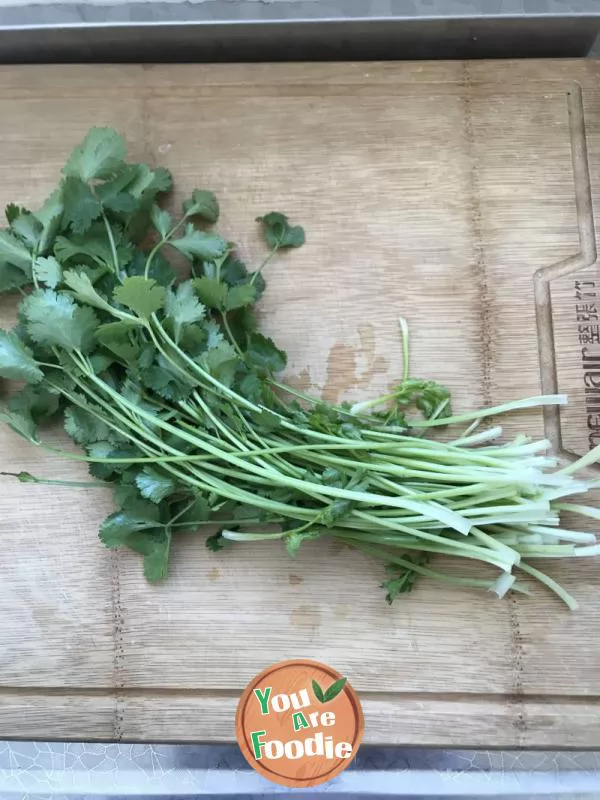 Fried mushroom with coriander