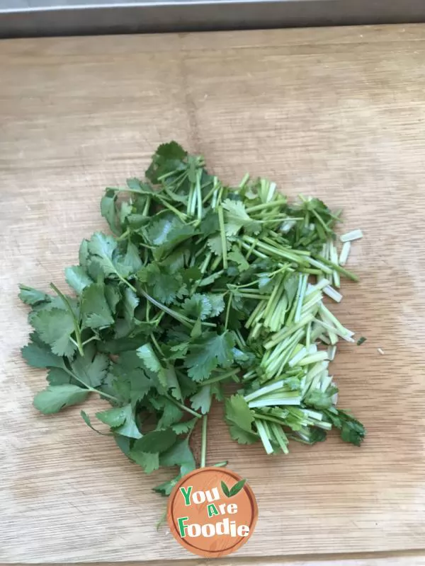 Fried mushroom with coriander