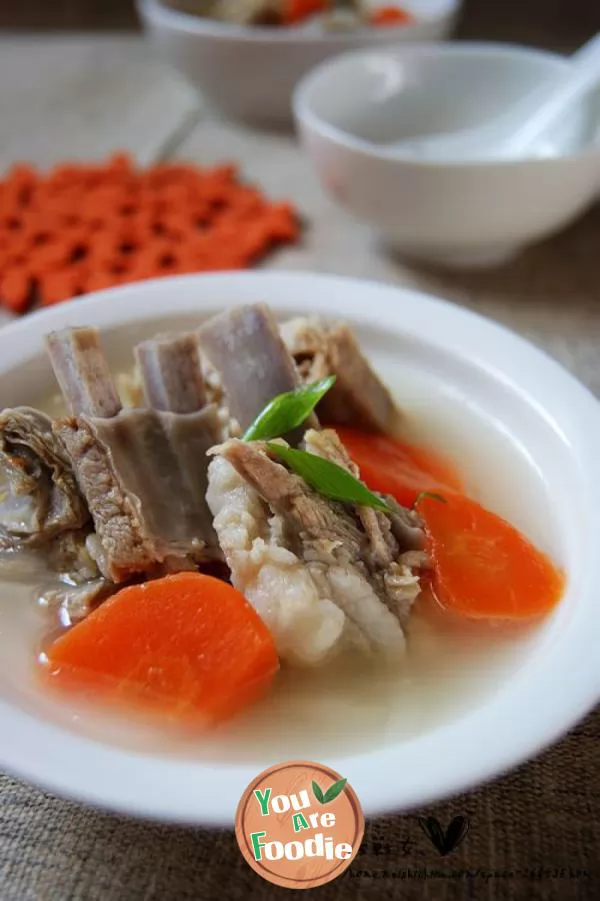 Stewed lamb chops with carrots