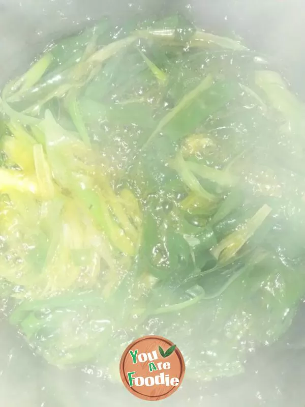 Scallion flavored noodles with red oil