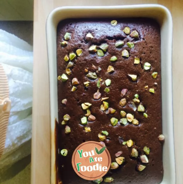 Popcorn chocolate brownie