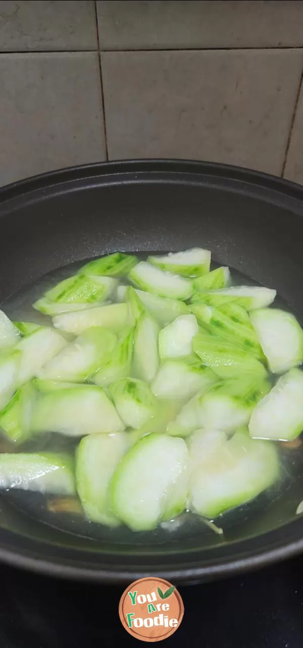 Sponge gourd soup with rice
