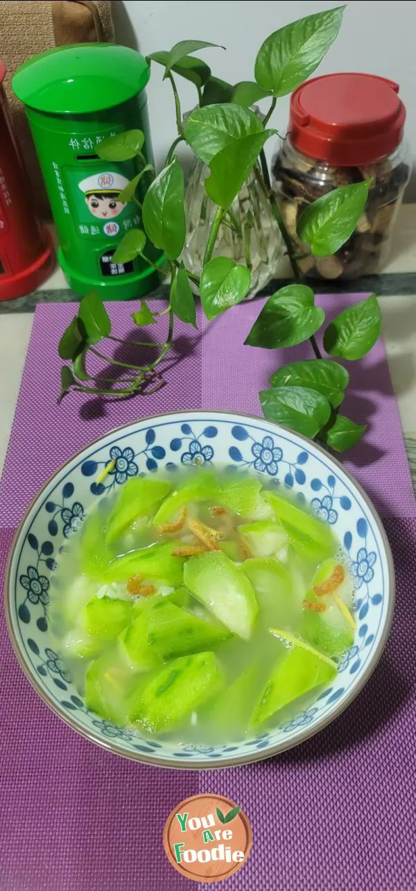 Sponge gourd soup with rice
