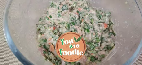 Chicken egg cake with celery leaves
