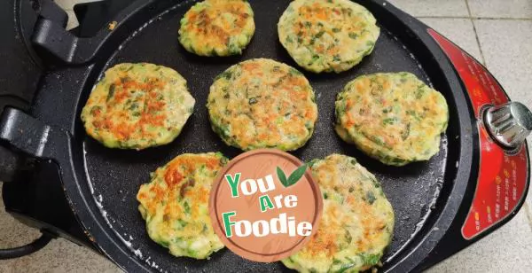 Chicken egg cake with celery leaves