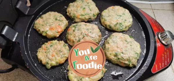 Chicken egg cake with celery leaves