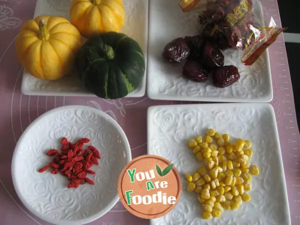 Glutinous rice double dates pumpkin cup