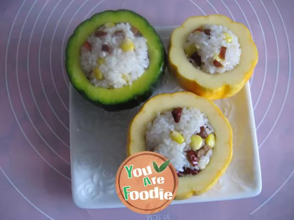 Glutinous rice double dates pumpkin cup
