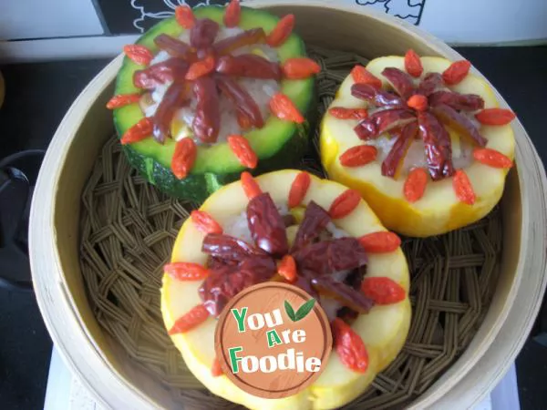 Glutinous rice double dates pumpkin cup