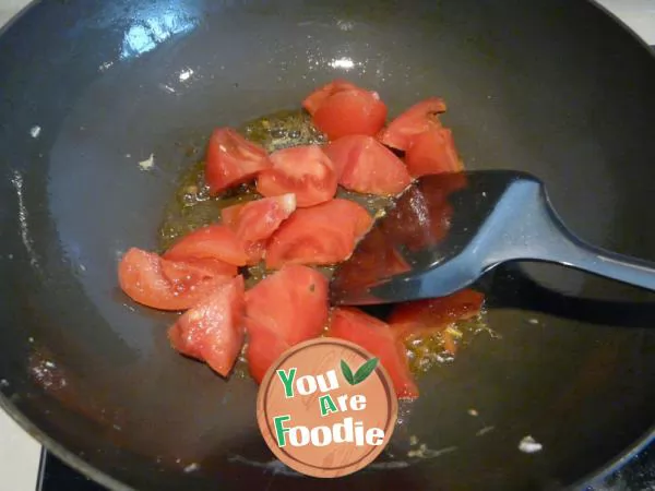 Home cooked - scrambled eggs with tomatoes