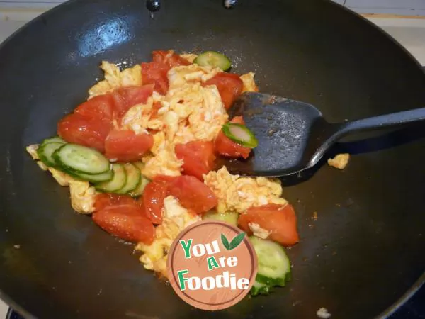 Home cooked - scrambled eggs with tomatoes