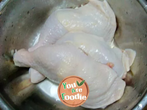 Crispy roast chicken leg