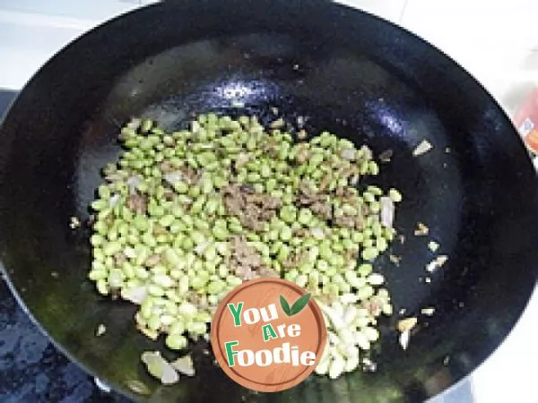 Minced beef with green beans