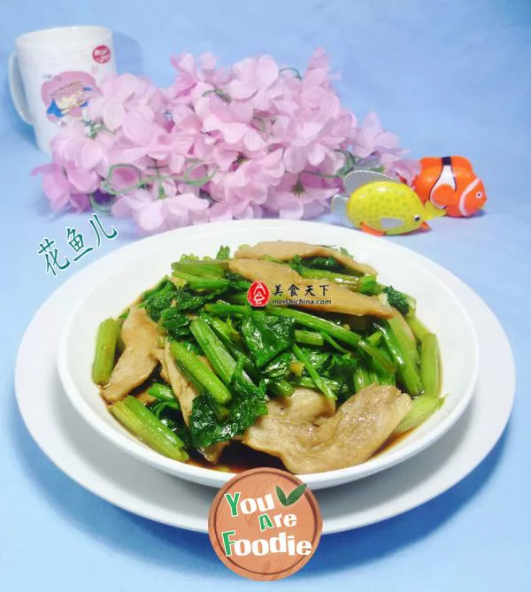 Fried celery with soybean protein