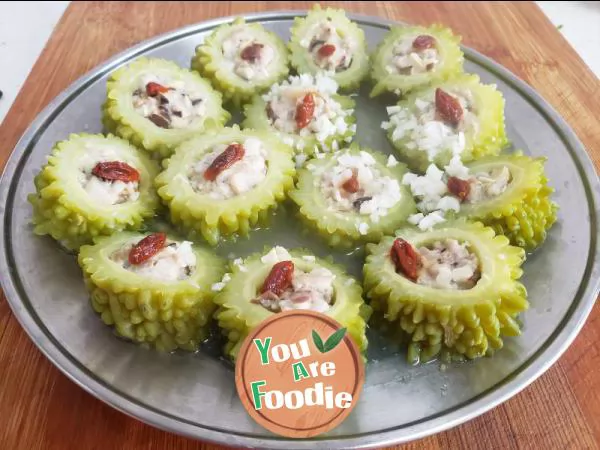 Bitter gourd stuffed meat