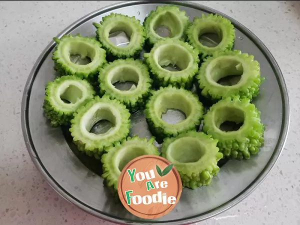 Bitter gourd stuffed meat