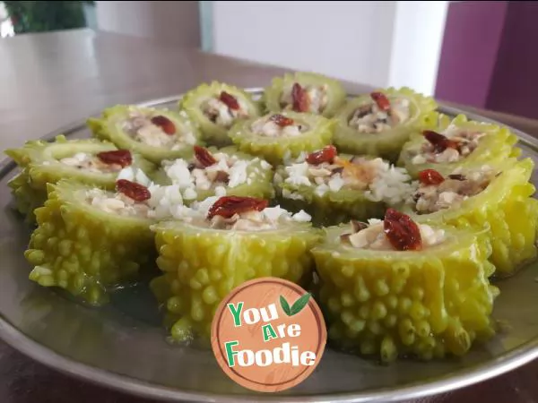 Bitter gourd stuffed meat