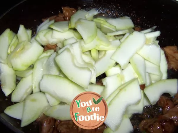 Simple delicacy -- fried pork slices with zucchini