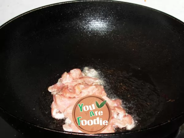 Sliced pork and Pleurotus eryngii