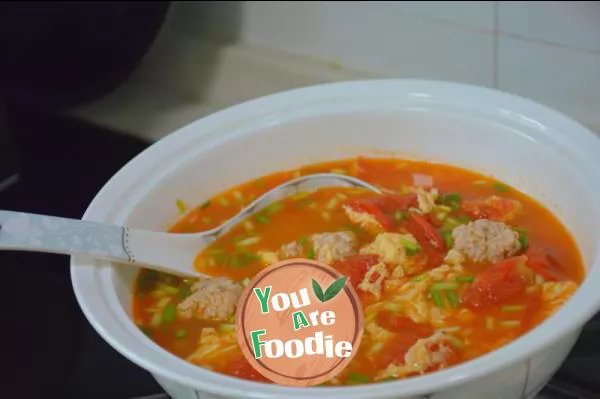 Tomato meatball soup
