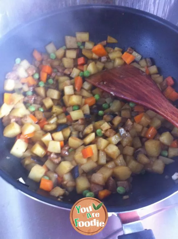 Next meal - diced potatoes with soy sauce