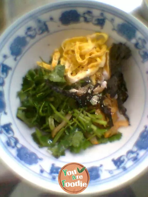 My home shredded egg wonton