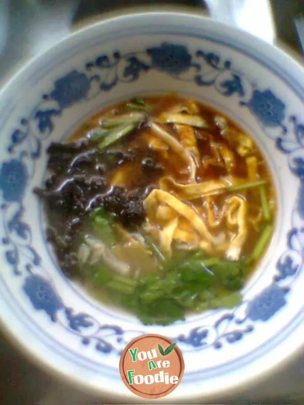 My home shredded egg wonton