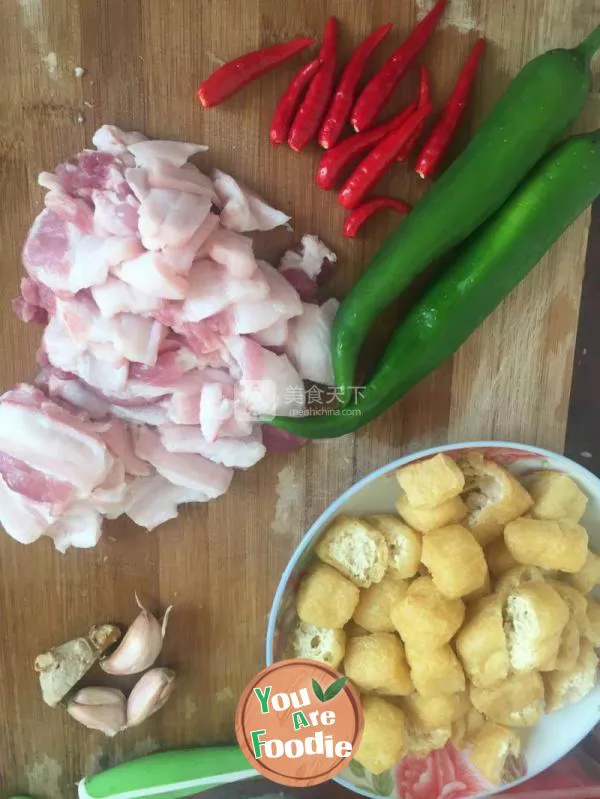Fried pork with Tofu