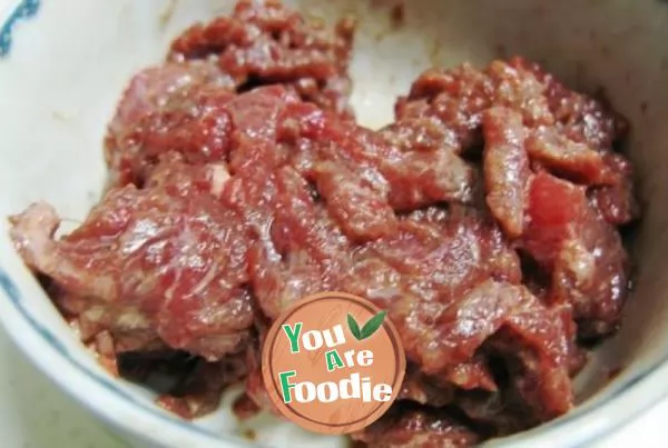 Fried shredded radish with beef