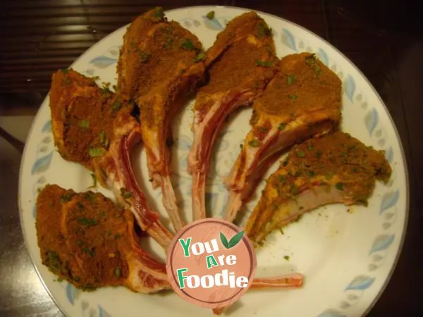 Fried Lamb Chop with mango and mint