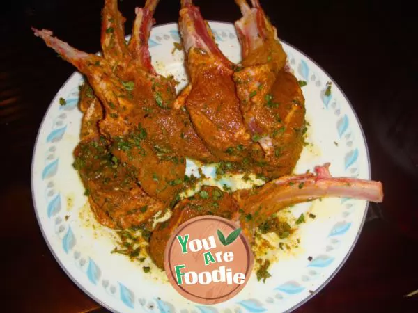 Fried Lamb Chop with mango and mint