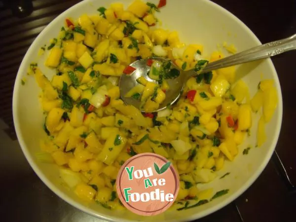 Fried Lamb Chop with mango and mint