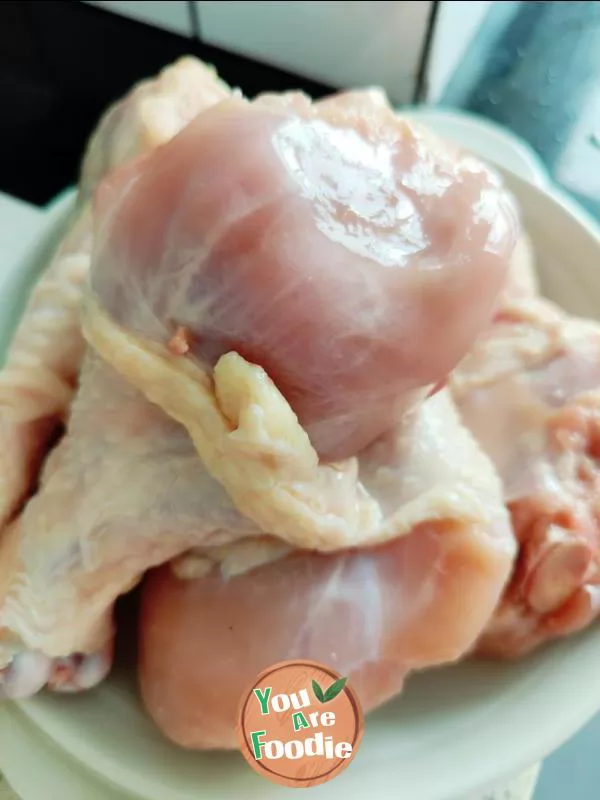 Chicken leg with scallion oil