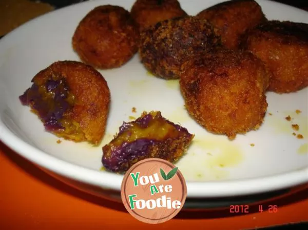 Purple potato pumpkin balls