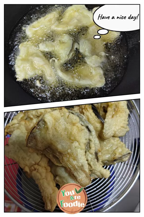 Fried Pleurotus ostreatus