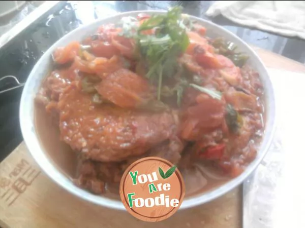 Yishan's mother's tomato and bottle gourd cake