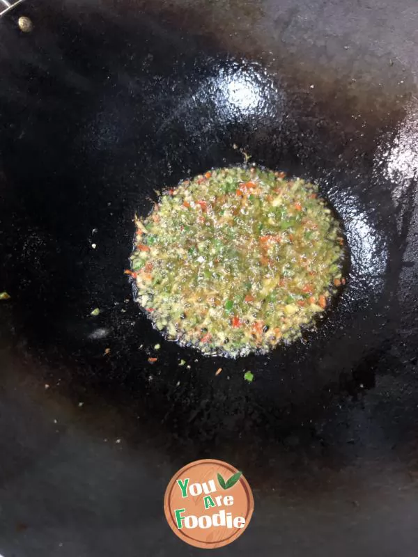 Preserved egg with green pepper