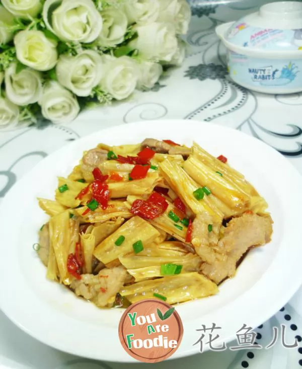 Fried beancurd with streaky pork