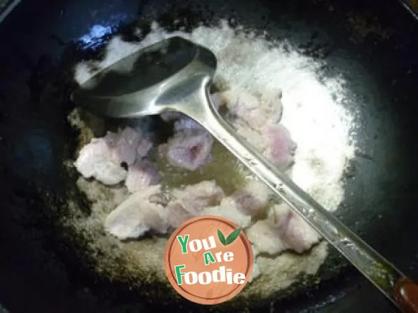 Fried beancurd with streaky pork