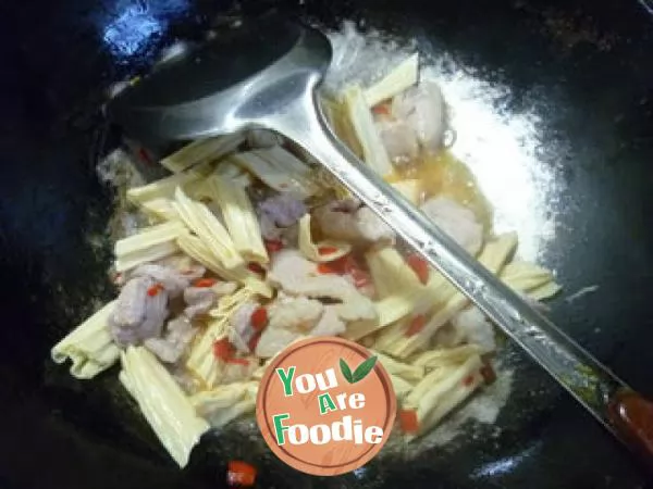 Fried beancurd with streaky pork